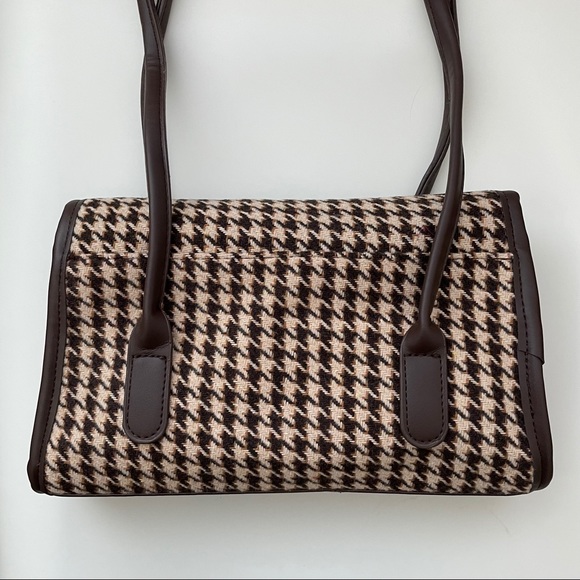 Tweed long strap houndstooth shoulder bag - Picture 4 of 8